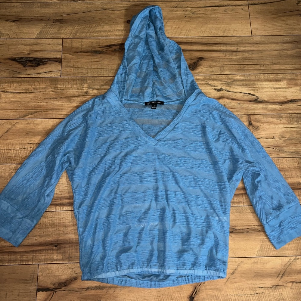 blue hoodie